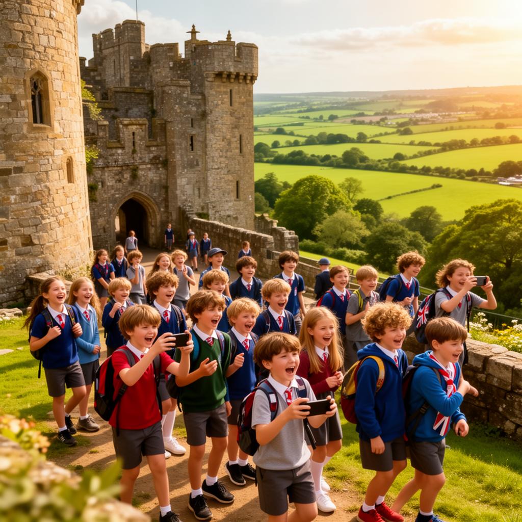 A British castle on an excursion day